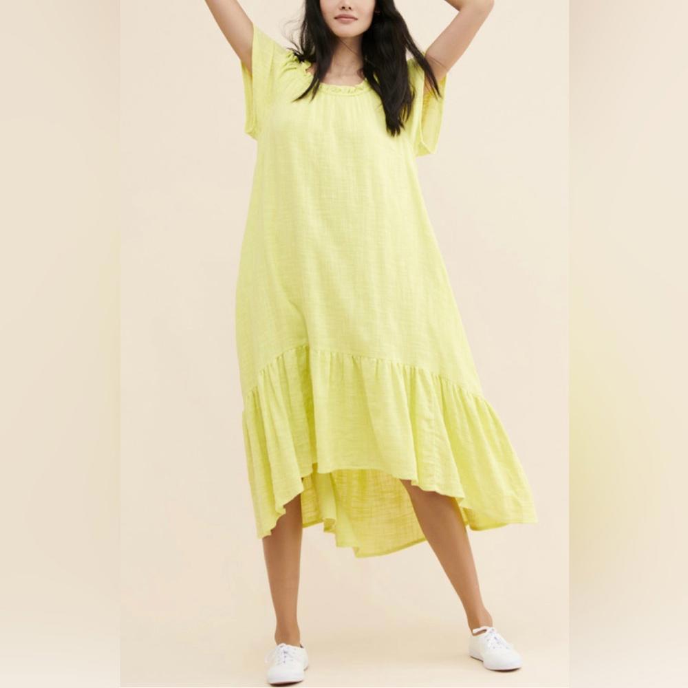 Maeve x Anthropologie - High-low Midi Ruffle Hem Dress, size XXSP